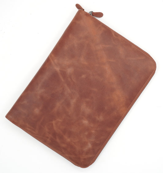Genuine Leather 13–14 Inch Zippered Organizer Bag