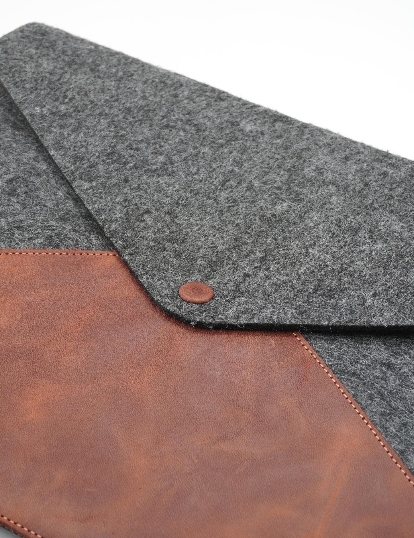 Genuine Leather and Felt Laptop & Document Sleeve