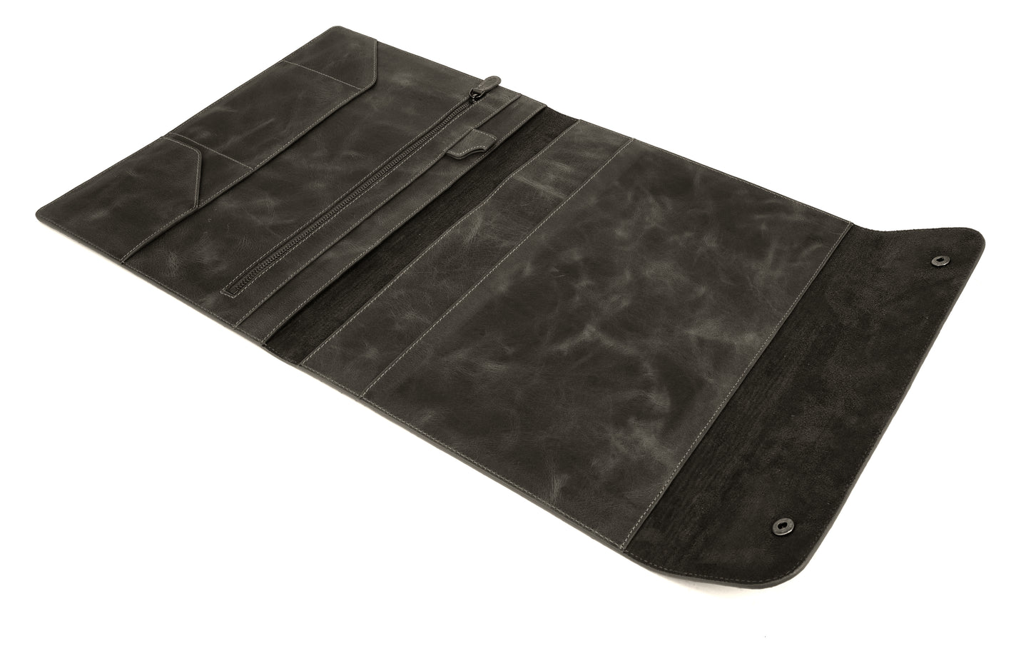 Genuine Leather Tablet Organizer Black
