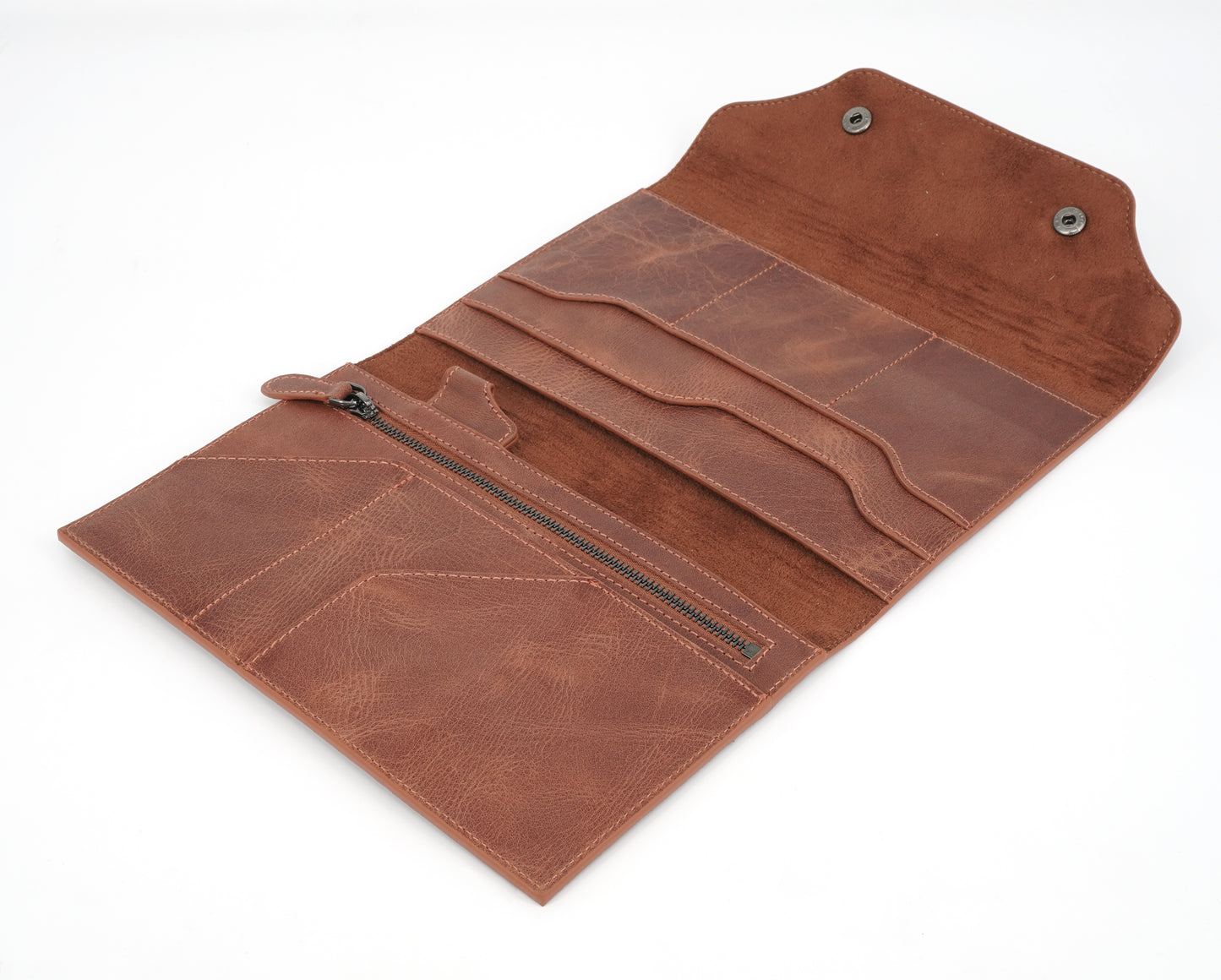 Genuine Leather Mini Organizer Brown