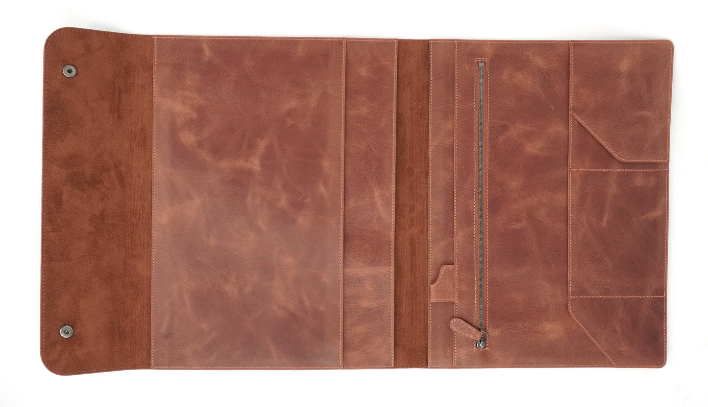 Genuine Leather Mini Organizer Brown