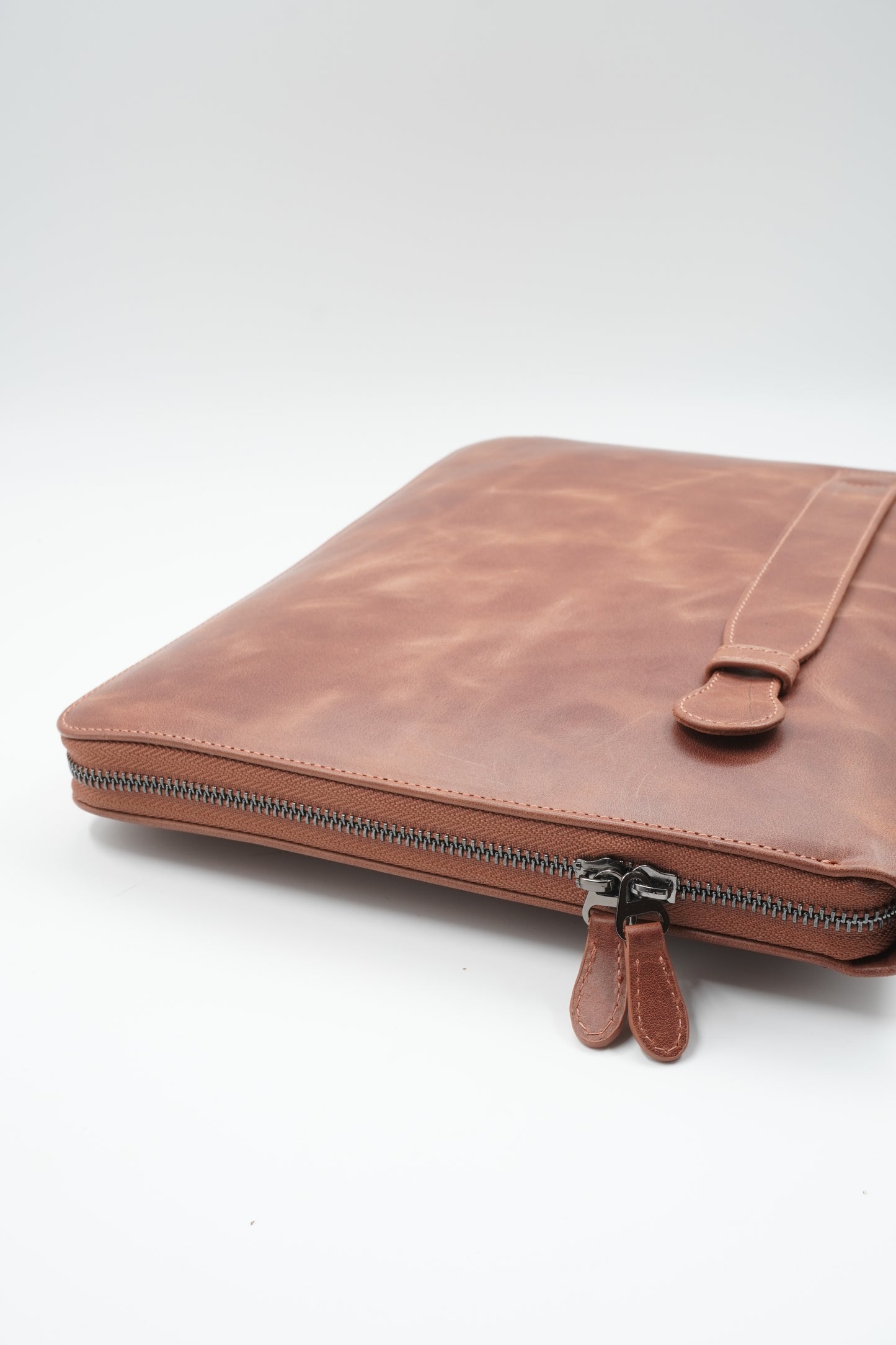Genuine Leather 13–14 Inch Zippered Organizer Bag