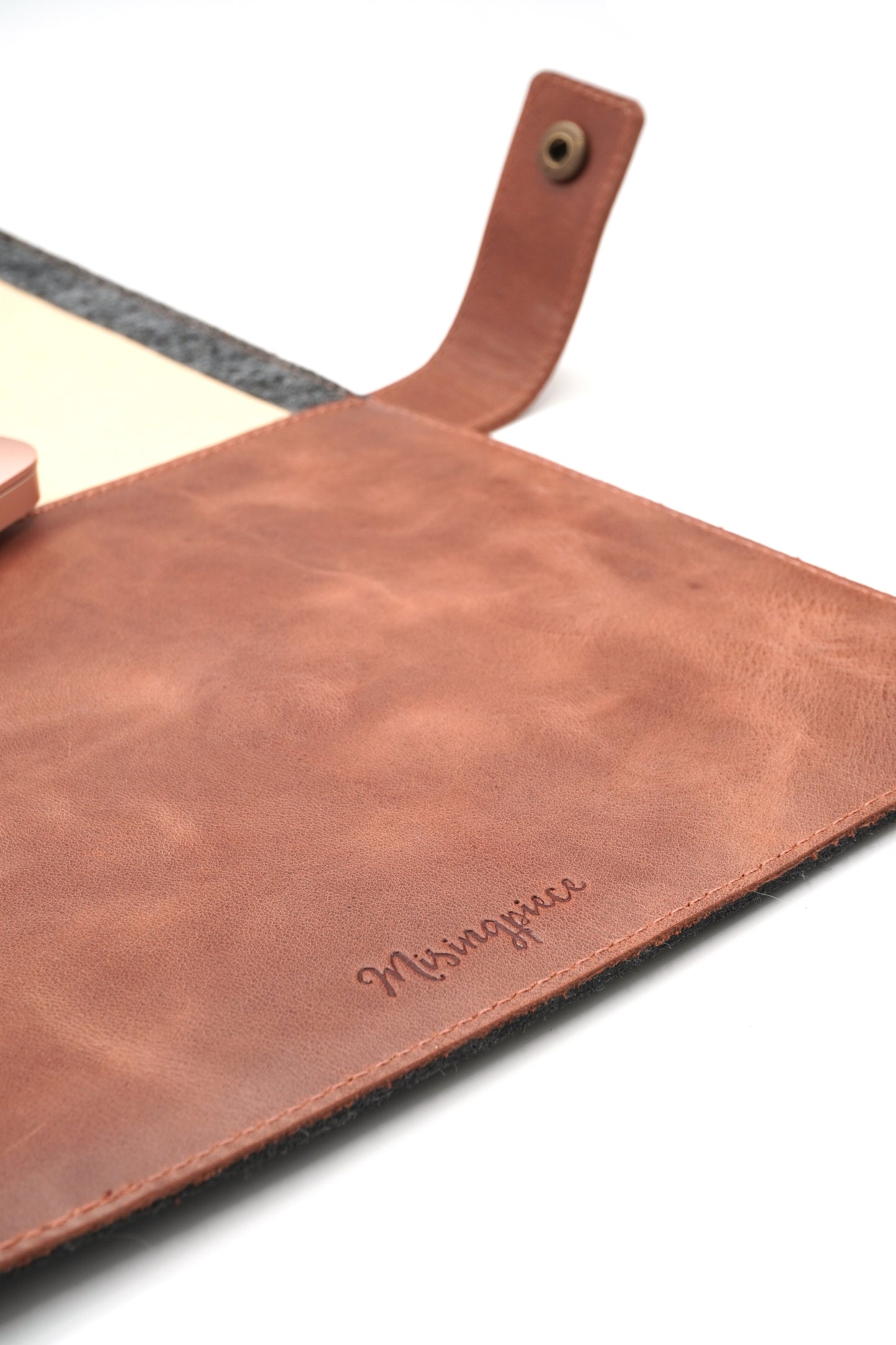 Felt and Genuine Leather 13-14 Inch Notebook & Tablet Organizer