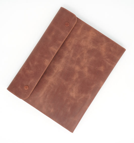 Genuine Leather Tablet Organizer Brown