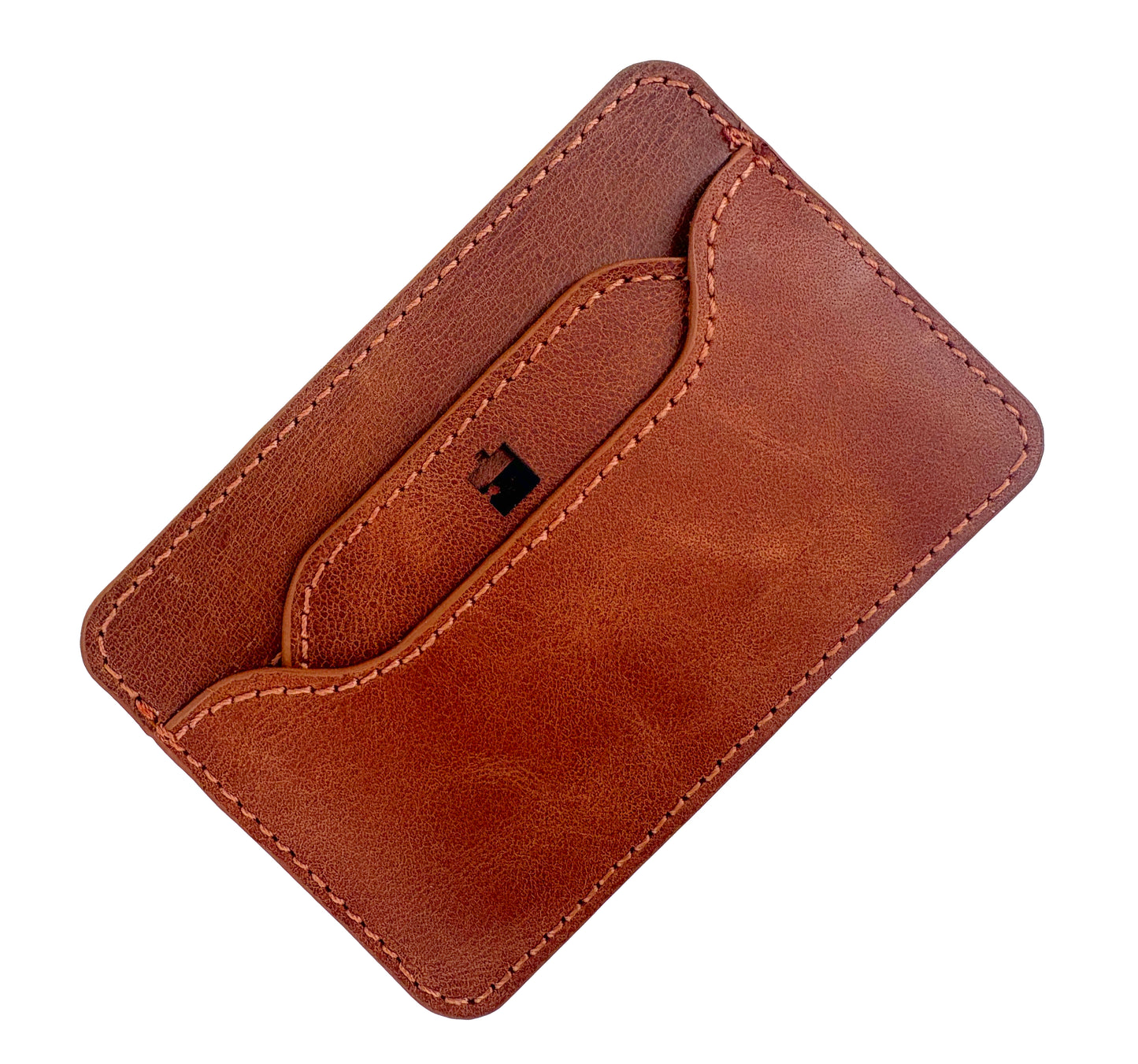Genuine Leather Card Holder - Brown