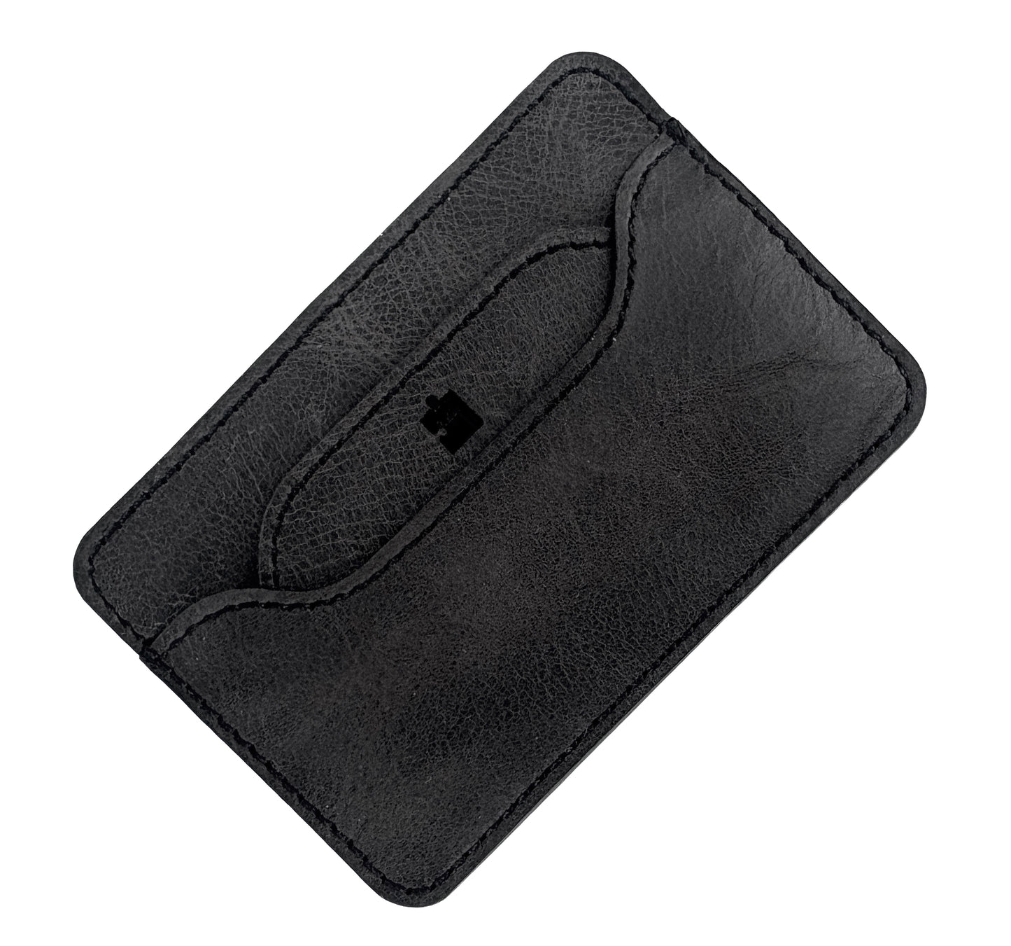 Genuine Leather Card Holder - Black